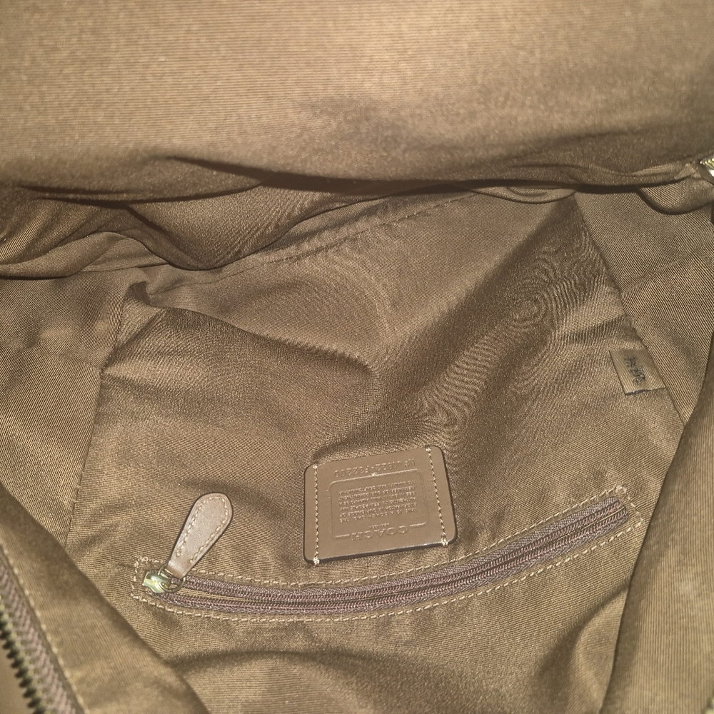 Coach Signature Brown Backpack with Gold Accents - Picture 6 of 7